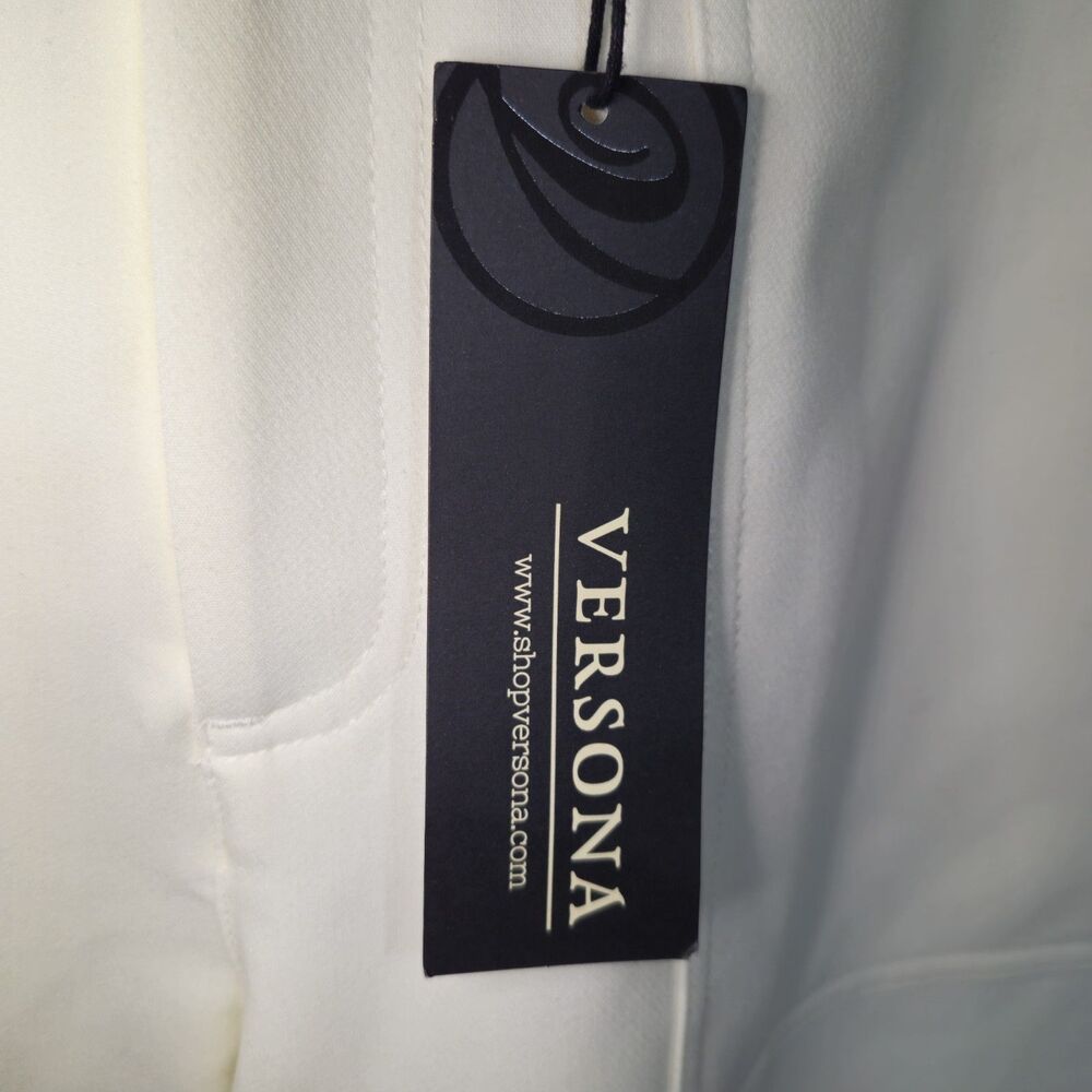 Versona Modern Fit White Pants w/ Matching Belt NWT Size 10 Chic Mid Rise - Picture 4 of 12